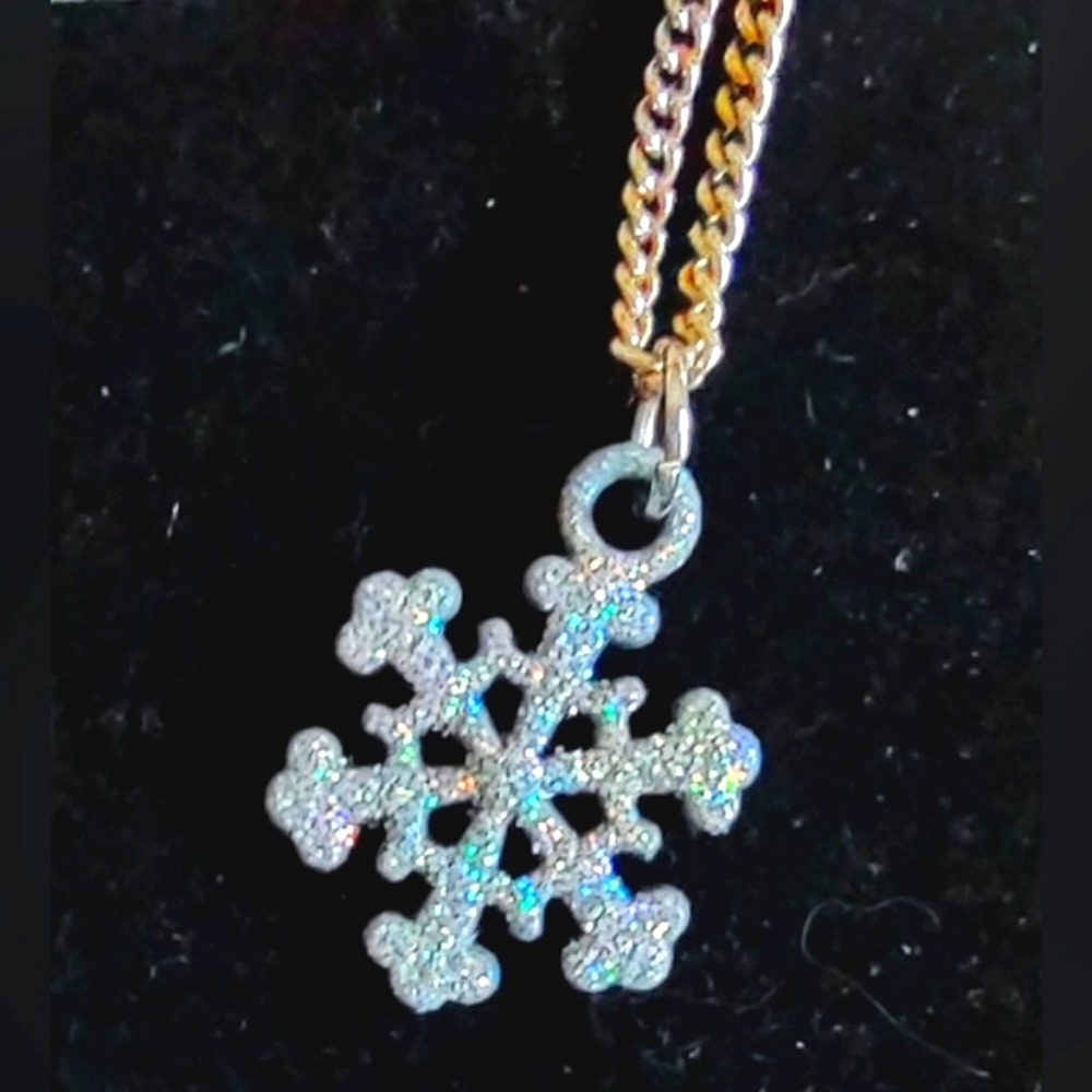Rainbow Glitter Snowflake  Pendant - Picture 5 of 12